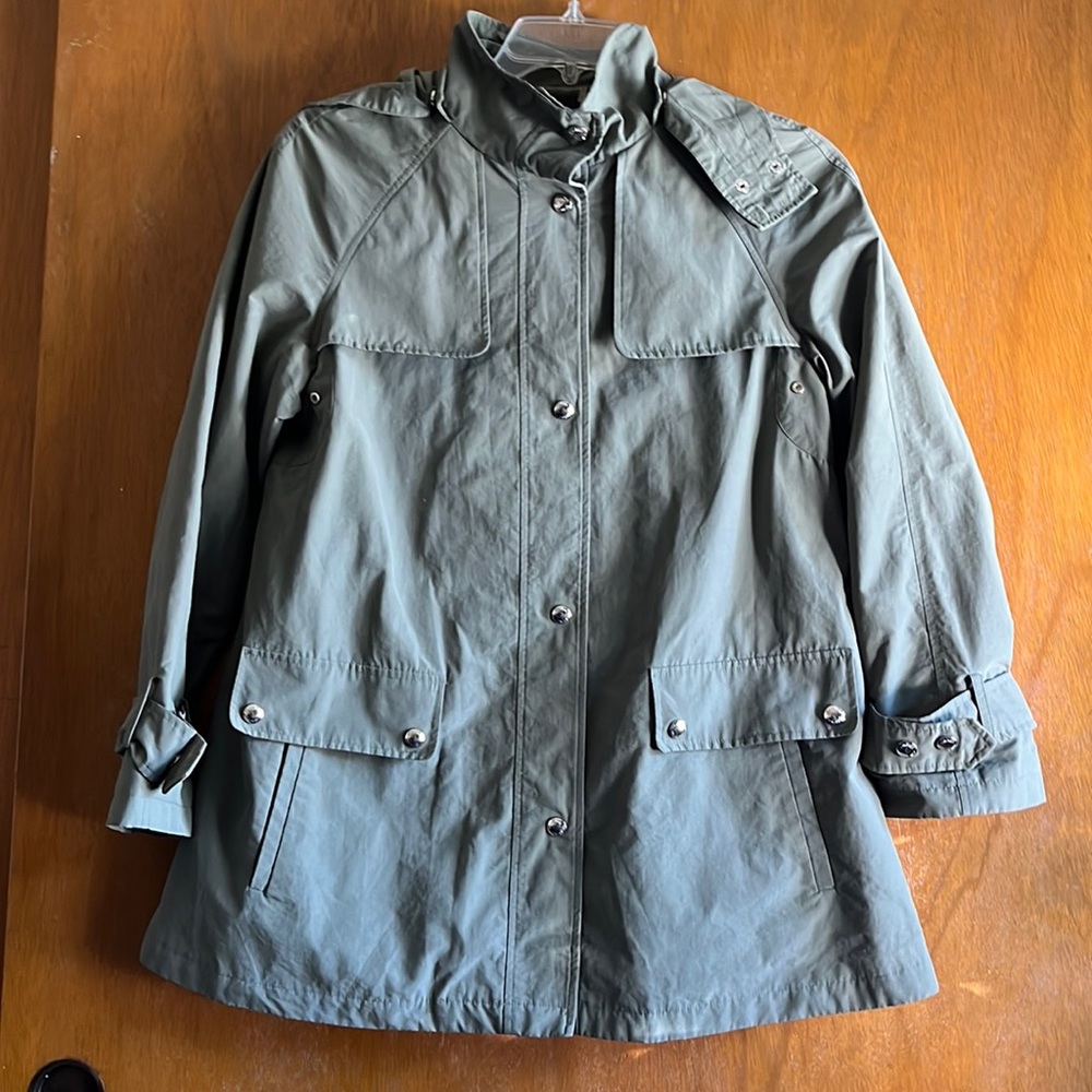 Calvin Klein raincoat in olive green